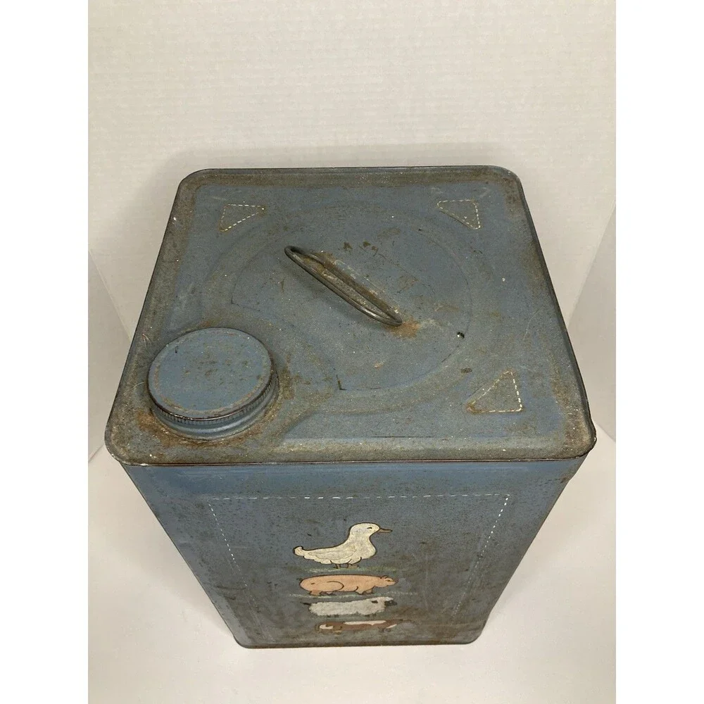 Tin Berry Bucket Pail w/ Lid Farmhouse Country Cottagecore Hand Painted